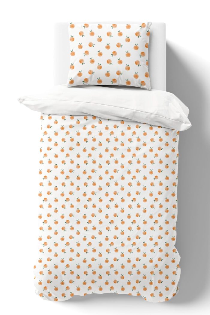 Organik Tek Kişilik Nevresim Takımı (160x220) - Portakal Bahçesi - Görsel 2