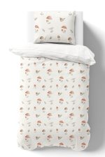 Organik Tek Kişilik Nevresim Takımı (160x220) - Doğal Mantarlar - Görsel 2