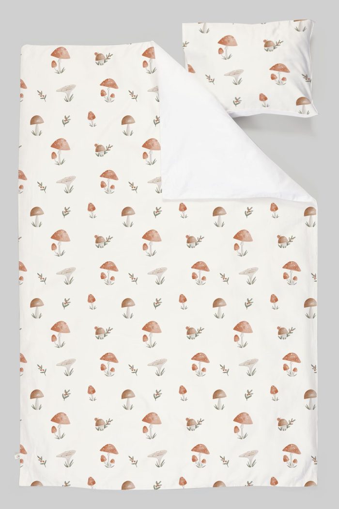 Organik Tek Kişilik Nevresim Takımı (160x220) - Doğal Mantarlar - Görsel 3