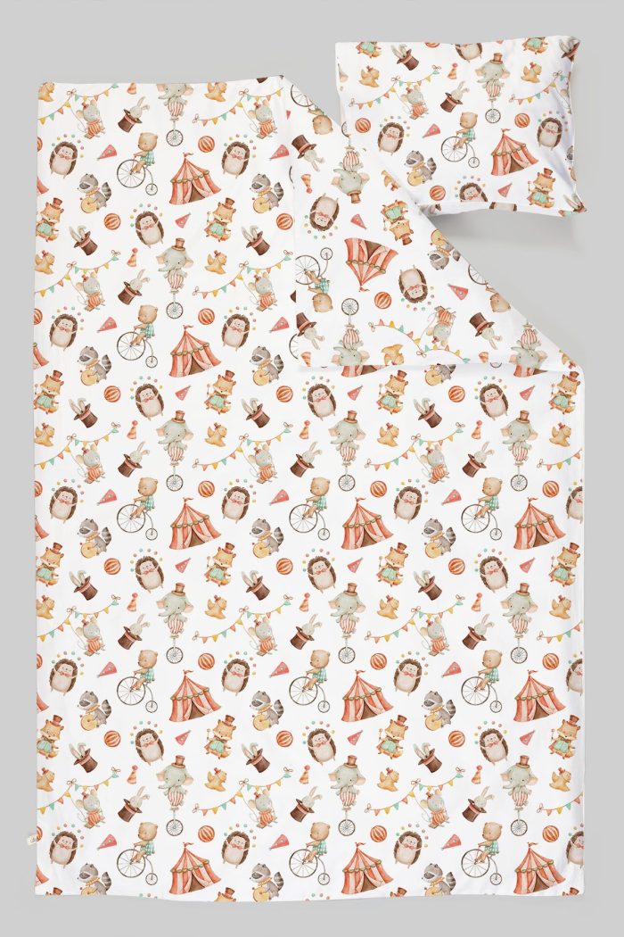 Organik Bebek Boy Nevresim Takımı (100x150) - Sihirli Minik Akrobasi - Görsel 3