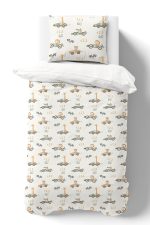 Organik Tek Kişilik Nevresim Takımı (160x220) - Minik Yarışçılar - Görsel 2