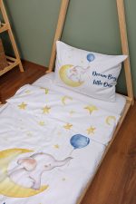 Organik Montessori Nevresim Seti (100x200) - Sevimli Ay fısıltısı - Görsel 2