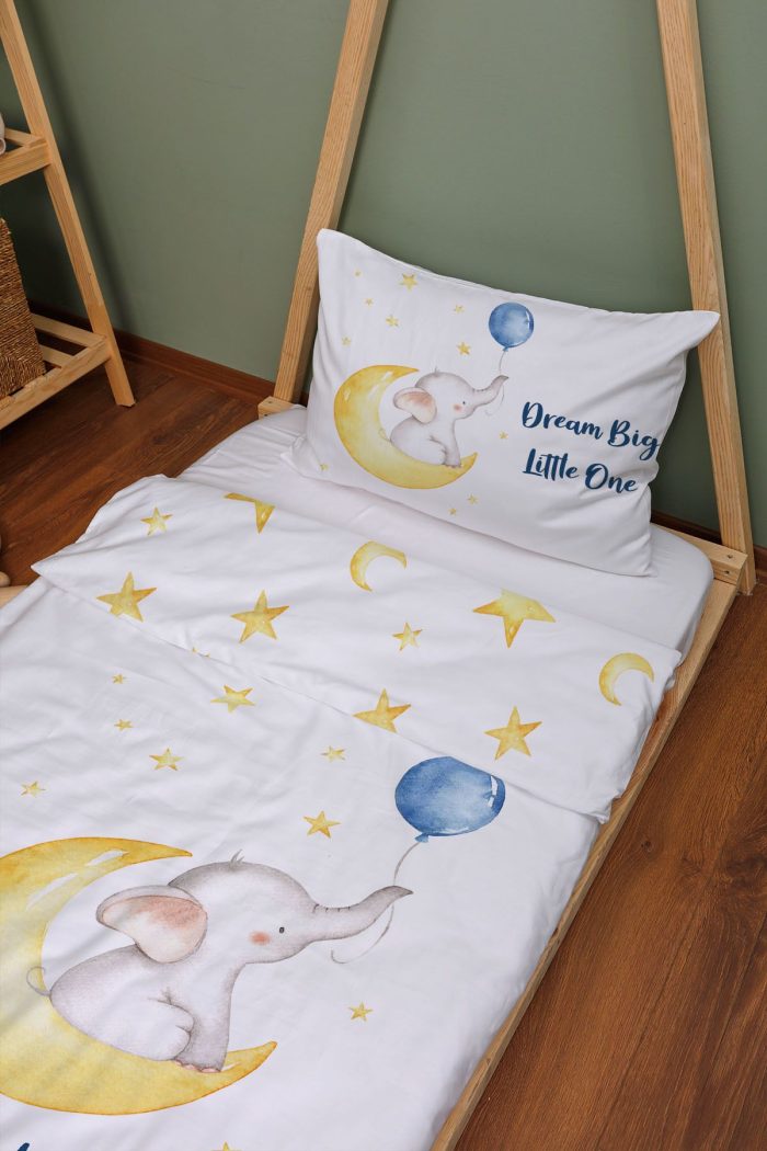 Organik Montessori Nevresim Seti (100x200) - Sevimli Ay fısıltısı - Görsel 2