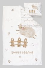 Organik Park Yatak Nevresim Takımı (80x120) - Mışıl Mışıl Kuzucuk - Görsel 3