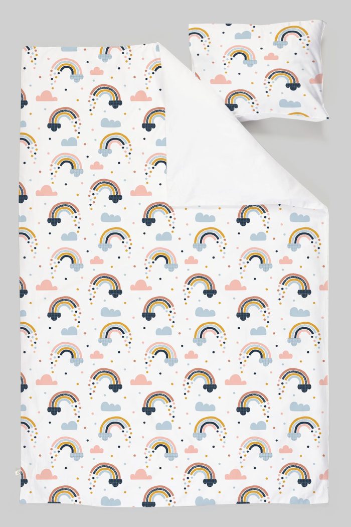 Organik Tek Kişilik Nevresim Takımı (160x220) - Neşeli Bulutlar - Görsel 3