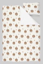 Organik Tek Kişilik Nevresim Takımı (160x220) - Sevimli Kış Ayısı - Görsel 3