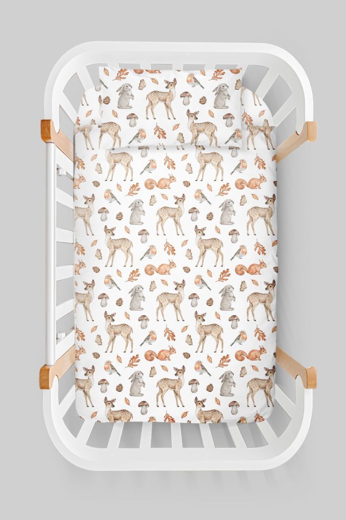 Organik Anne Yanı Nevresim Takımı (60x100) - Sevimli Dostlar - Görsel 3