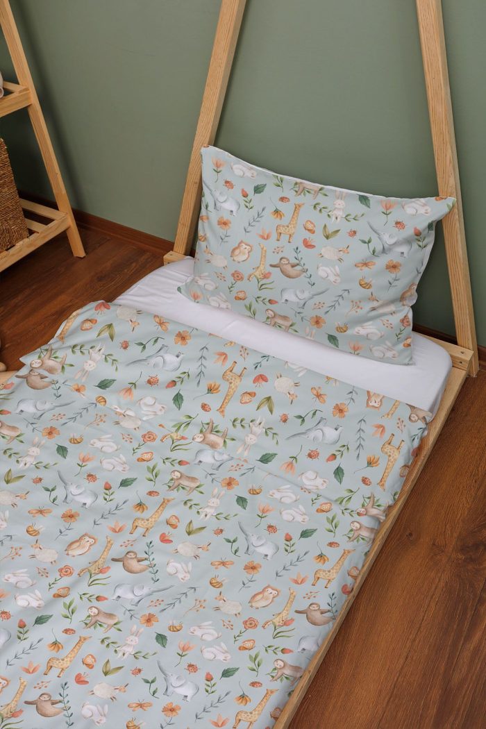 Organik Montessori Nevresim Seti (100x200) - Doğanın Minik Sesleri - Görsel 2