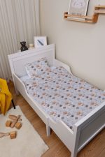 Organik Çarşaflı Park Yatak Nevresim Takımı (80x120) - Uzayda Ayı