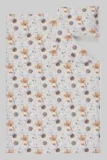 Organik Çarşaflı Park Yatak Nevresim Takımı (80x120) - Uzayda Ayı - Görsel 3