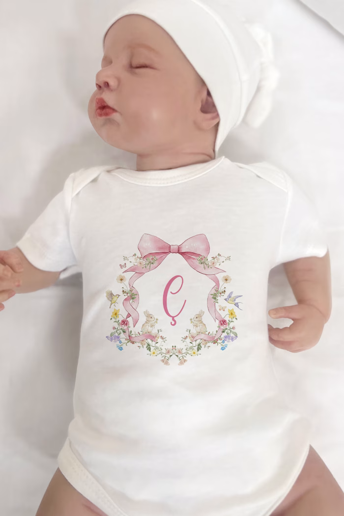 Organik 11'li Hastane Çıkışı - Floral Serisi - Ç Harfi - Görsel 3