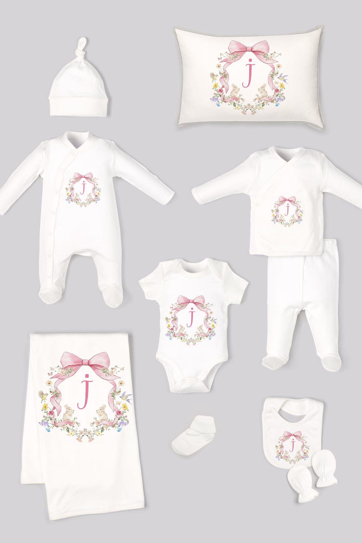 1_org_zoom-1924.jpg Organik 11'li Hastane Çıkışı - Floral Serisi - İ Harfi - Görsel 1