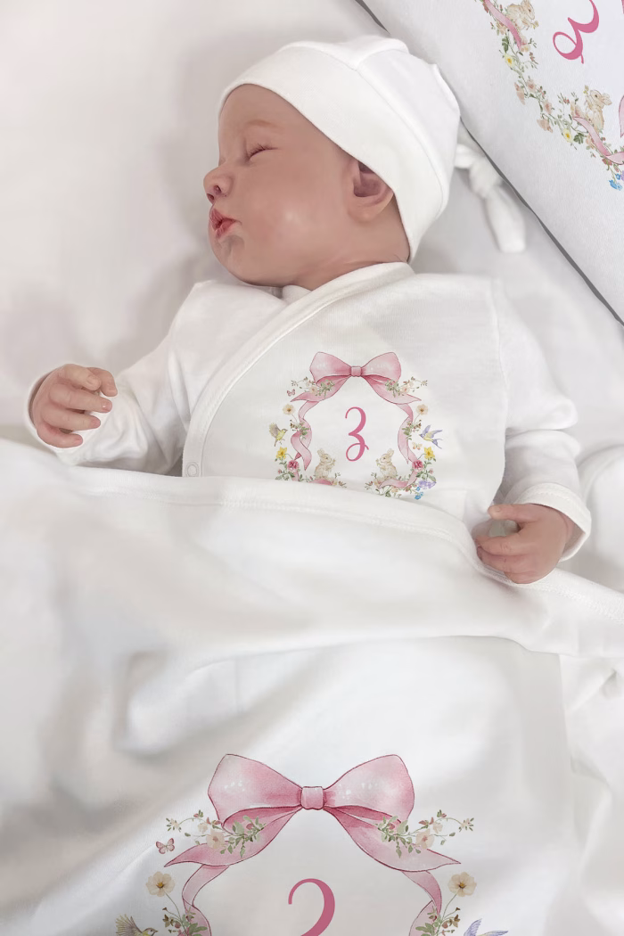 Organik 11'li Hastane Çıkışı - Floral Serisi - Z Harfi - Görsel 4