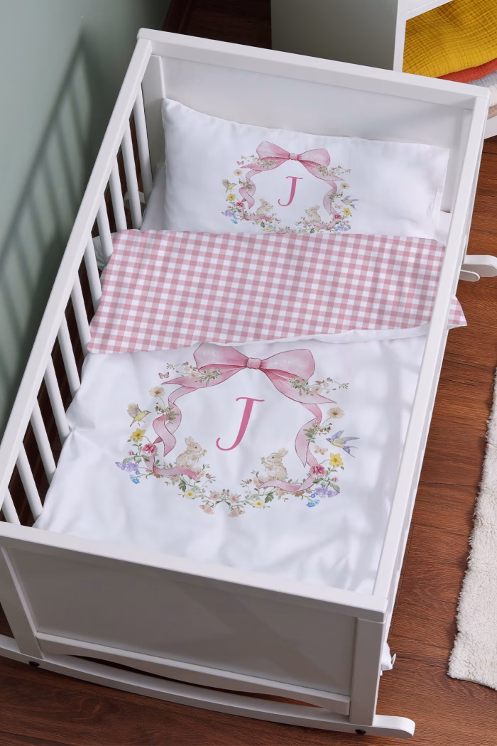 1_org_zoom-377.jpg Anne Yanı Beşik Nevresim Takımı (60x100) - Floral Serisi - I Harfi - Markkombin